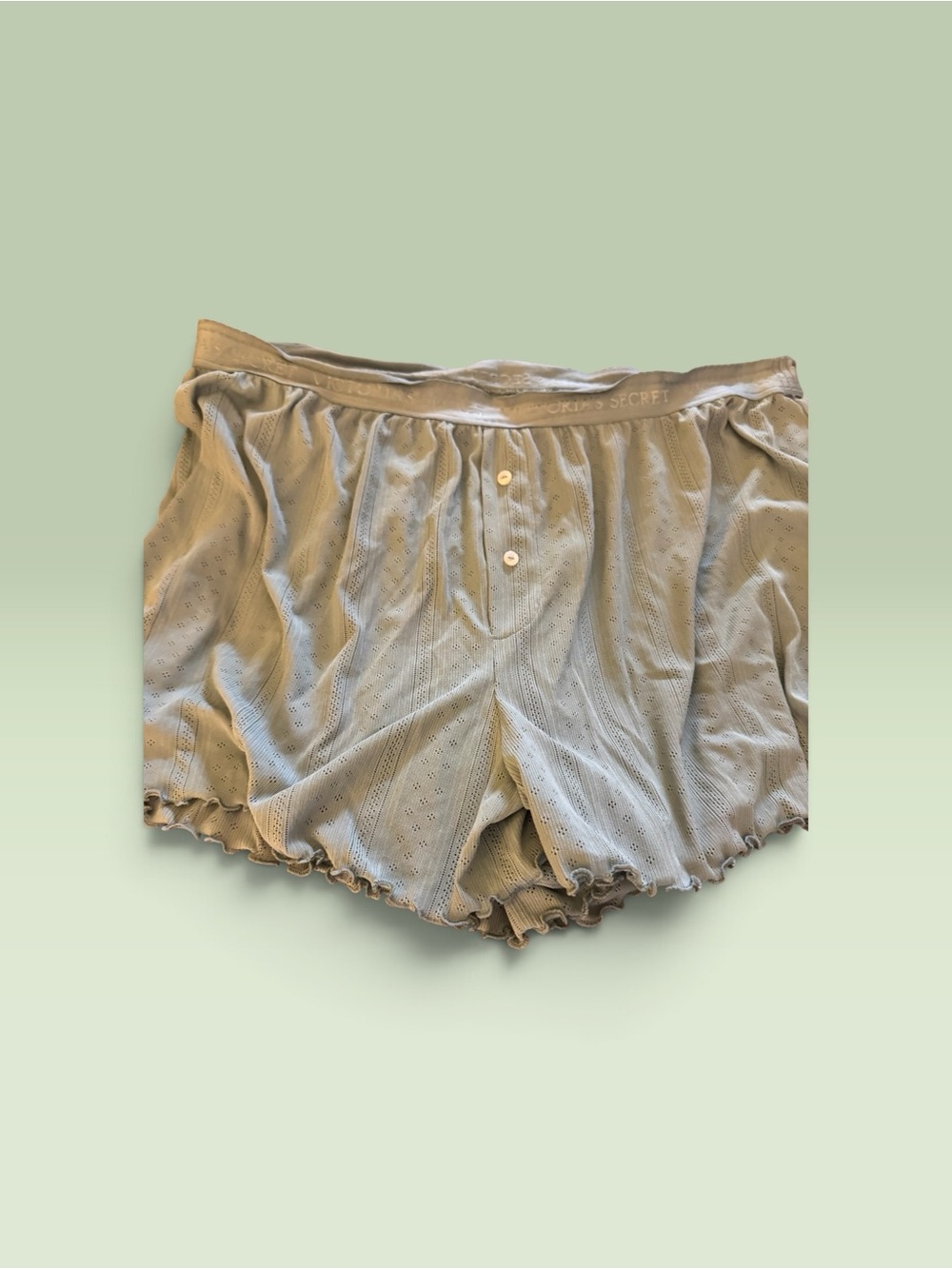 Victoria's Secret Ribbed Sleep Shorts in Sage - Picture 2 of 7